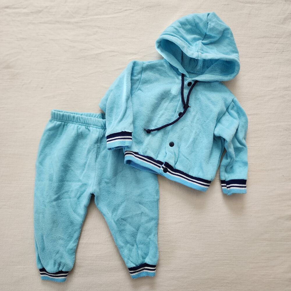 Vintage Matching Blue Sweats Set 12 months